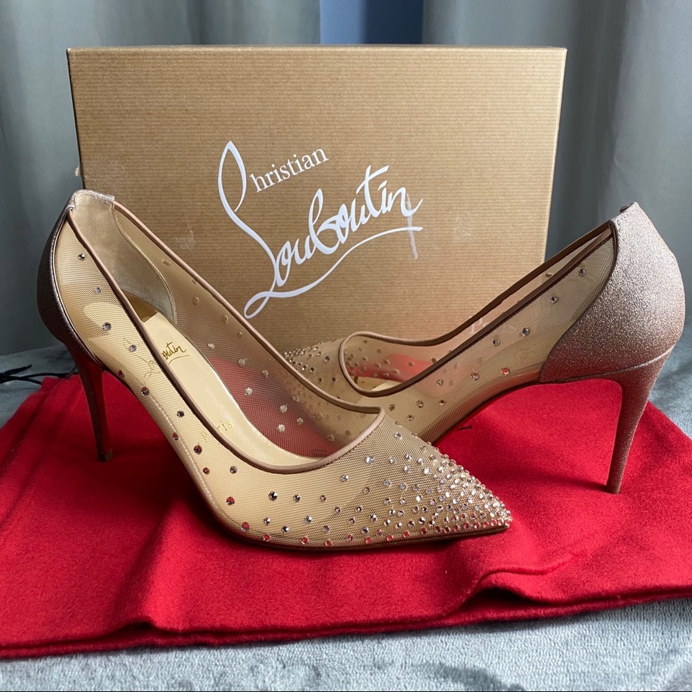 Christian Louboutin- Foilles Strass Nude